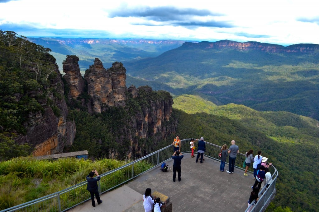 Waterfall flowing over rocks in the Blue Mountains