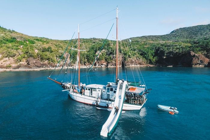 Sailing boat on the ocean