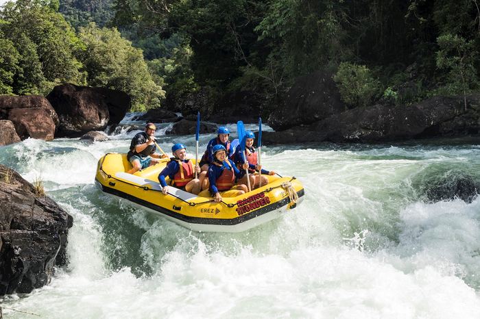 White water rafting on tropical river